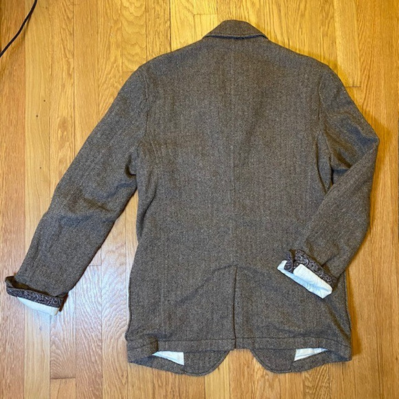 Sunny Sports Mens Large Wool Blend Tweed Herringbone Blazer American Life Cloth - Picture 3 of 9